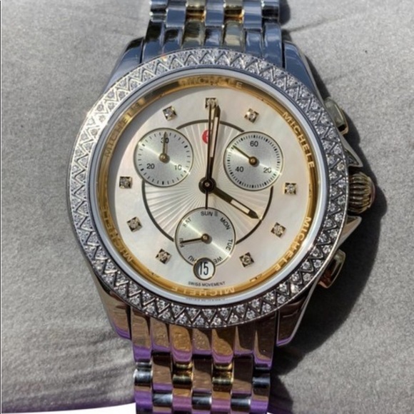 Michele Two tone Belmore Chronograph watch main image 11